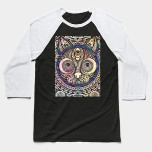 Luna Cat Mandala Art Baseball T-Shirt